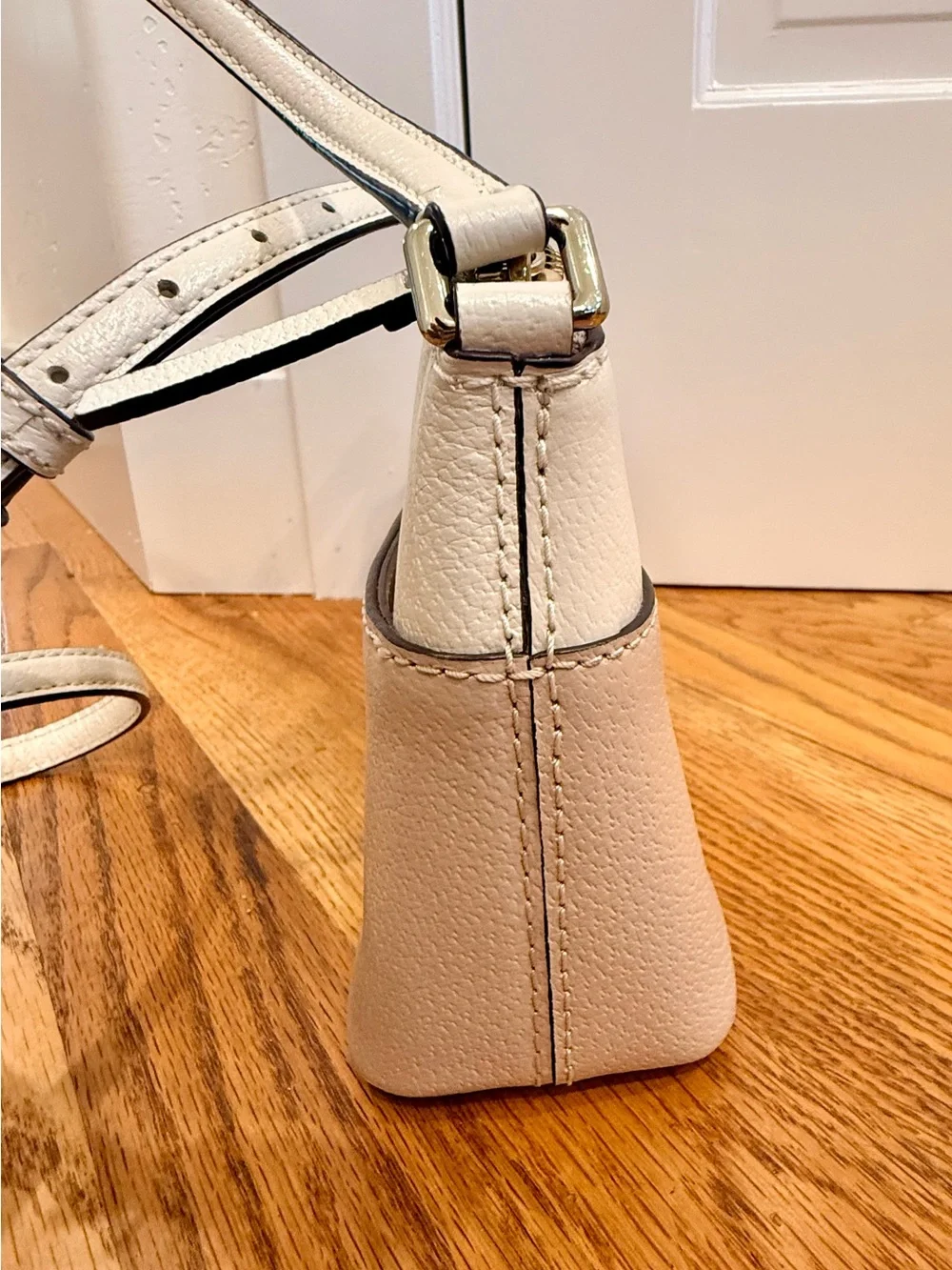 kate spade Two-Tone Cream and Blush Leather Crossbody Bag